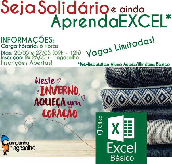 Curso de Excel acontece nos sábados 20 e 27 de maio